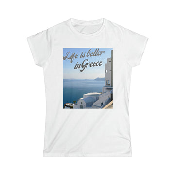 Women's Softstyle Tee - Life is Better in Greece